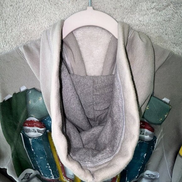 STAR WARS Hoodie Jacket Mens Large Nano Boba Fett Hooded Full Zip Disney - Picture 13 of 13